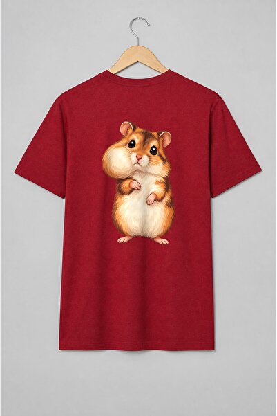 Generic Brand Tricou unisex cu Hamster pufos în stil kawaii