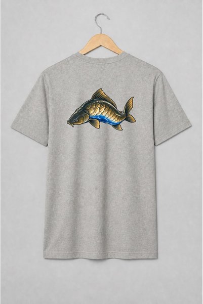Generic Brand Tricou unisex cu Crap cu solzi aurii pentru pescari