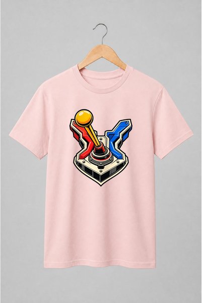 Generic Brand Tricou unisex cu Joystick arcade retro cu grafică vectorială