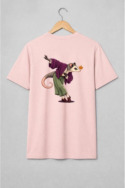 Generic Brand Tricou unisex cu Oposum antropomorf fantasy cu frunză de arțar
