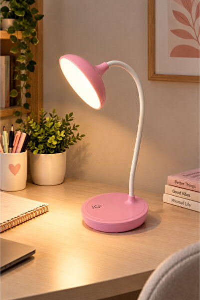 giyitec LED Masa Lambası Ayarlanabilir Esnek Boyunlu Dekoratif Çalışma Okuma ...
