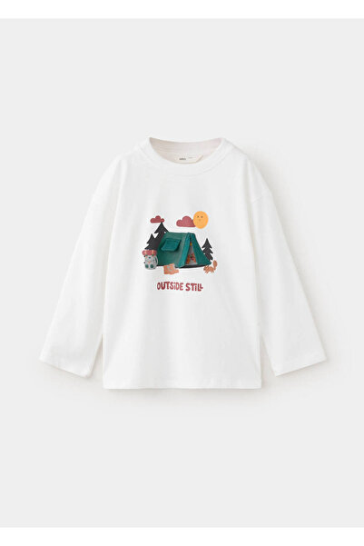 MANGO Baby Etkileşimli detaylı baskılı tişört