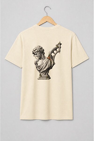 Generic Brand Tricou unisex cu Bust de statuie clasică cu arcadă gotică dark ...