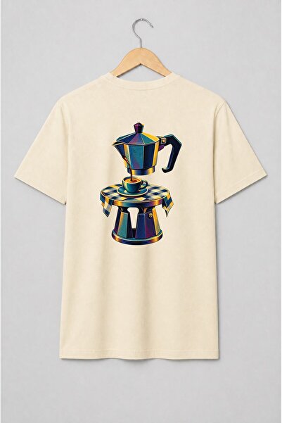 Generic Brand Tricou unisex cu Moka pot cu cafea espresso retro