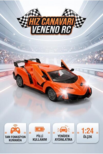 Tıfıl Toys Lamborgini Uzaktan Kumandalı Açılır Kapılı 1:24 Ölçekli 4 fonksiyo...