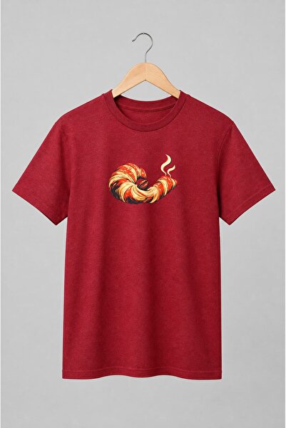 Generic Brand Tricou unisex cu Croissant cu boabă de cafea în stil retro