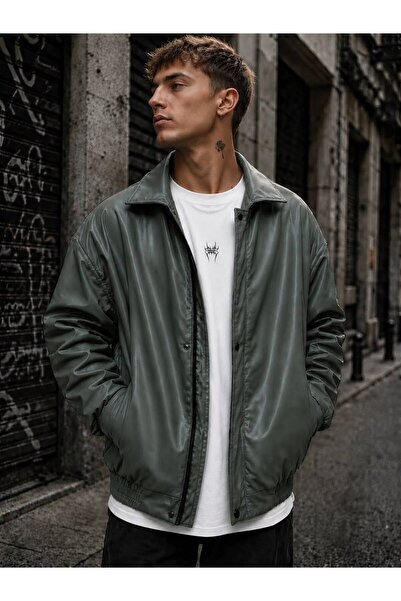 YESİ Erkek oversize deri ceket
