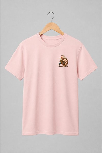 Generic Brand Tricou unisex cu Țap tâmplar cu roată de lemn vintage