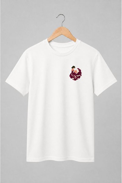Generic Brand Tricou unisex cu Femeie în rochie fluidă ilustrație romantică