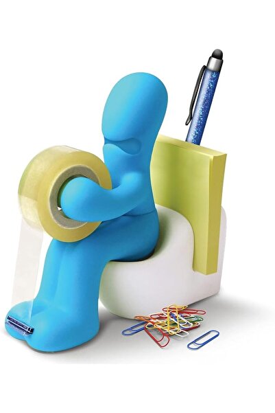 Yelajoy موزع شريط لاصق للمرحاض، منظم مكتب مضحك، حامل لوازم مكتبية مبتكر مع ور...