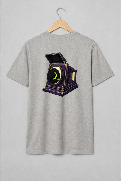 Generic Brand Tricou unisex cu Aparat foto vintage cu semilună