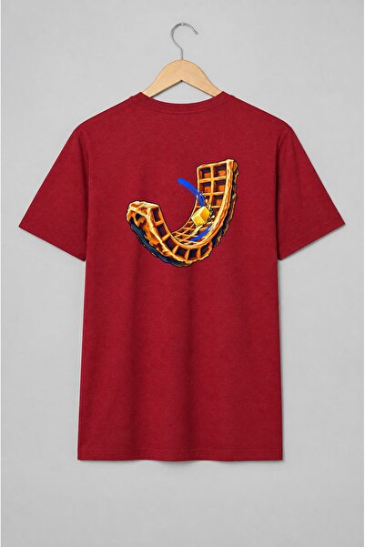 Generic Brand Tricou unisex cu Waffle cu unt topit în stil pop art