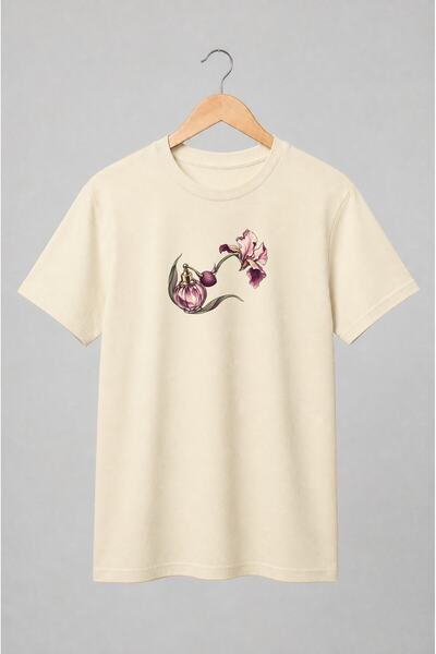 Generic Brand Tricou unisex cu Flacon de parfum cu iris vintage