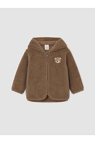 LC Waikiki Two Mt Shop Quality Lcw Baby Brown Hooded Embroidered Plush Baby B...