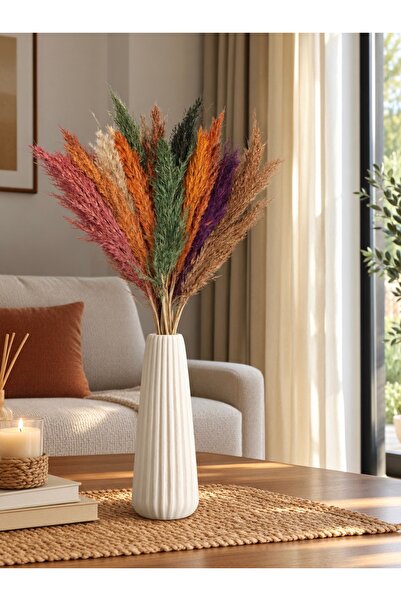 TROYA 10’lu Dekoratif Pampas Çiçeği 50 Cm