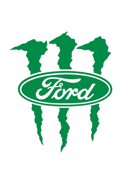 Oracal Autocolant Ford Monster – Logo Ford cu gheare - 15cm, Verde