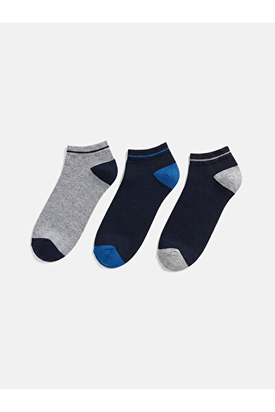 LC Waikiki Rmz Gi̇yi̇m Farkiyla Color Blocked Men's Booties Socks 3-Piece