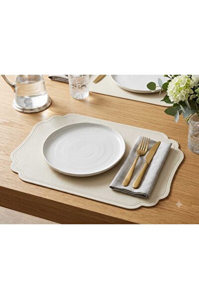LOVYCO Leather-Look Stain-Resistant American Service Placemat - Special Cut C...