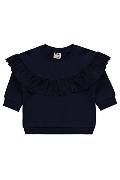 LC Waikiki I Baby Ruffled Classic 6-18 Months Sweatshirt - Navy Blue from Fre...