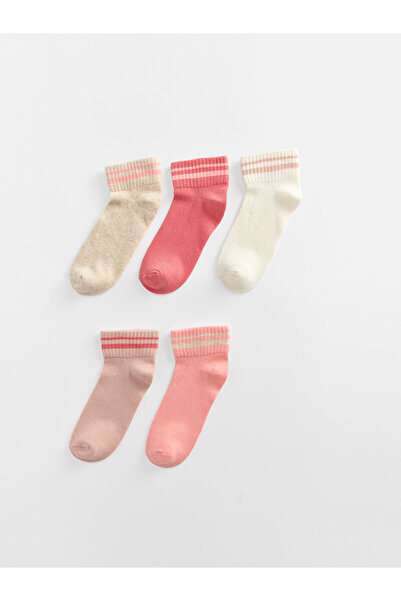 LC Waikiki Rmz Gi̇yi̇m Farkiyla Striped Girls' Socks 5-Piece Set