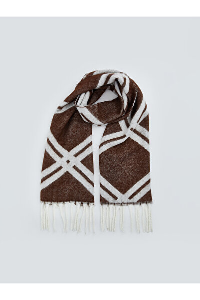 LC Waikiki Nevavm Farkıyla Lcw Accessories Brown Knitwear Plaid Women's Scarf