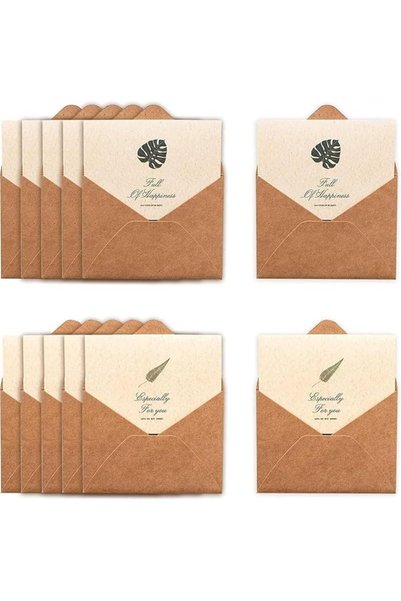 ALMEKAQUZ 12 PCS Vintage Kraft Paper Envelope Greeting Cards Set with Sealing...