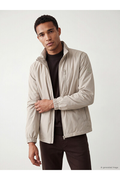 LC Waikiki Lcw Vision Beige Plain Standard & Regular Men's Raincoat with Neva...