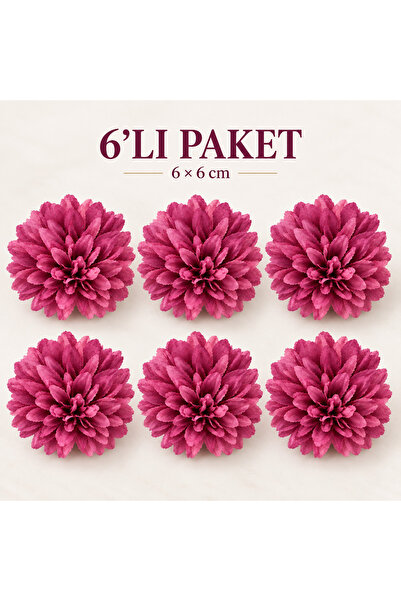 Naderi Çiçeği 6 Adet Yapay Krizantem Kasımpatı Çiçek Başı 6x6 cm Mor Süsleme ...