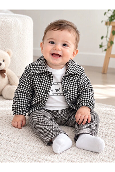 hümabebe طقم أطفال أولادي موسمي مكون من 3 قطع بتفاصيل منقوشة