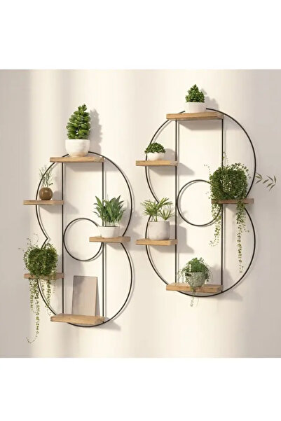 RUSTİKEVDECORART Salon Mutfak Teras Balkon Ofis Dekoratif Duvar Balkon Rafı T...
