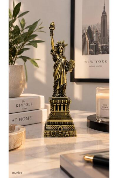Munico Özgürlük Heykeli Masa Üstü Dekoratif Biblo Amerika Temalı Koleksiyonlu...