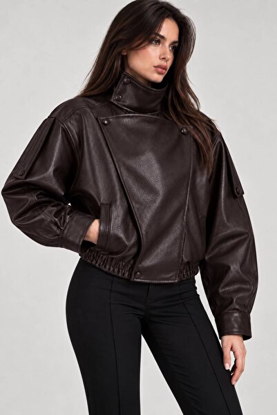 COJIKO High Collar Zr Model Leather Jacket