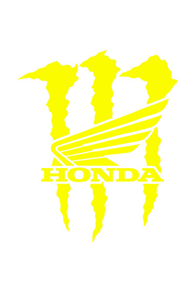 Oracal Αυτοκόλλητο Honda Monster – Λογότυπο Honda με νύχια – 20 εκ., Κίτρινο