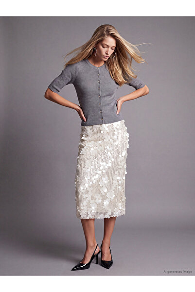 LC Waikiki I Beli Corded Sequined Skirt from Freezen Store