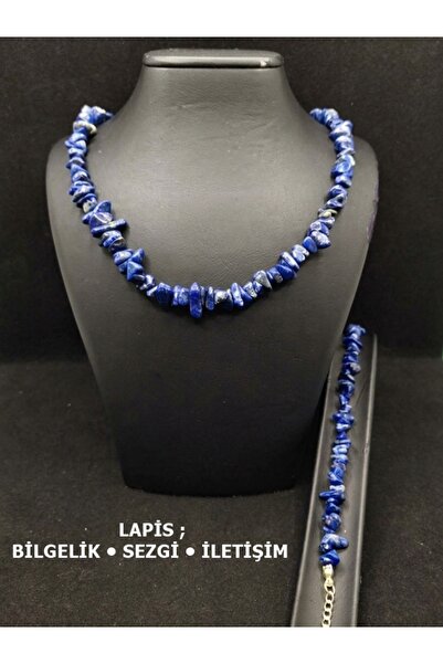 SEVA'S BİJUTERİ Natural Lapis (Lapis Lazuli) Stone Necklace & Bracelet Set – ...
