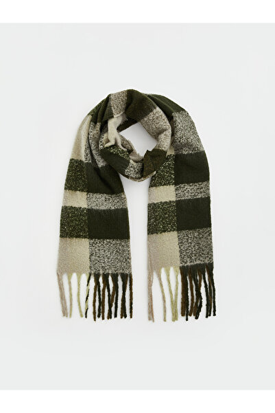 LC Waikiki Rmz Gi̇yi̇m Farki̇yla Checkered Embroidered Women's Scarf