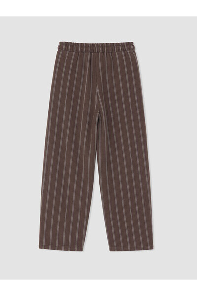 LC Waikiki Alita City Lcw Baby Brown Striped Boy's Pants with a Difference in Color