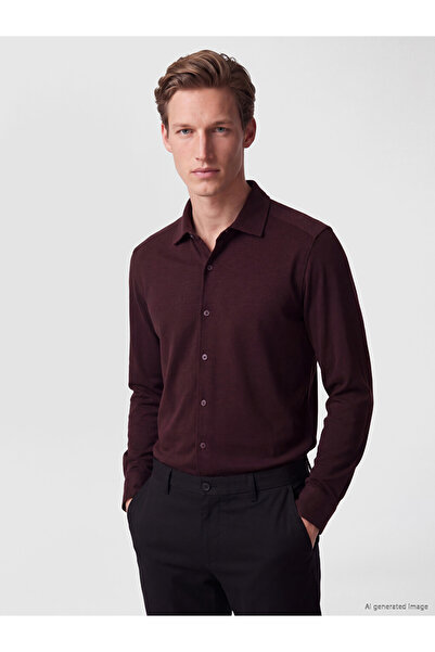 LC Waikiki Rmz Gi̇yi̇m Farkiyla Slim Fit Shirt Roba Collar Men's Shirt
