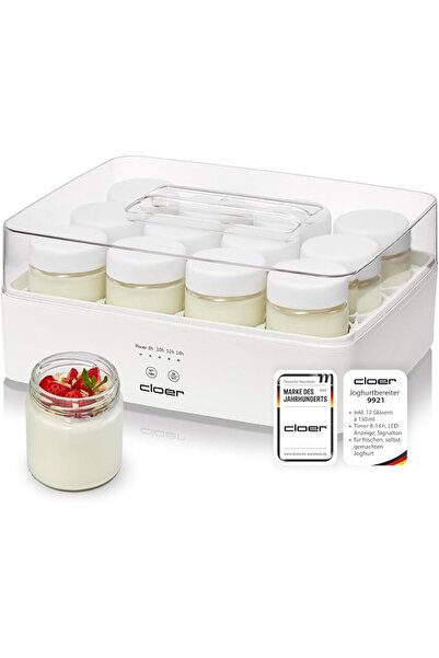 Cloer 9921 Yogurt Maker for 12 Jars, 150 ml Each, for Yogurt and Fermentation...