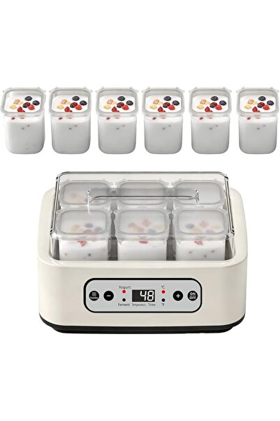 GENERAL Yoghurt Maker 1500ml with 6 x 250ml Glass Jars, Electric Yoghurt Make...