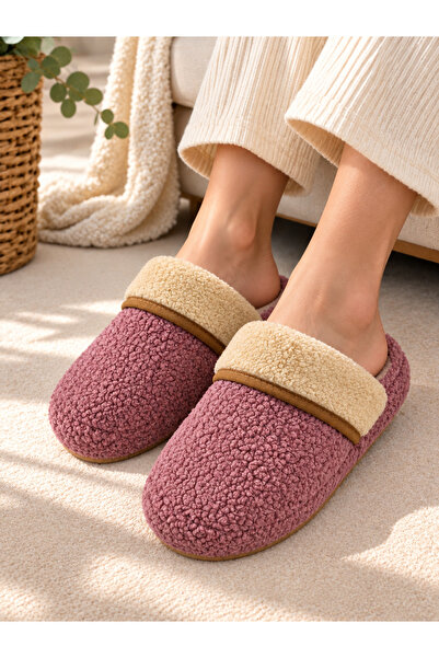 BYRAMSE Women's Plush House Slippers Soft Sole Flat Closed Front Warm Winter Comfortable House Slippers