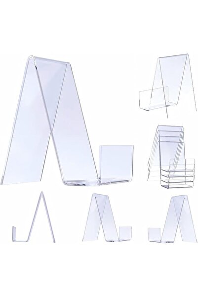 Slasa 6 Pack Clear Acrylic Book Stand 10.9x10x15 cm Transparent Easel Display...