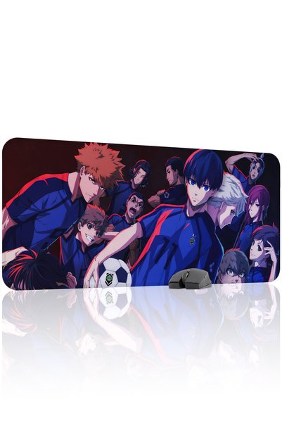 mousepad bastir Blue Lock Anime 90x40 Mouse Pad pentru jocuri, cu bază anti-a...