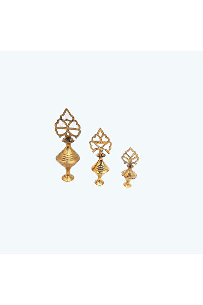 M.A Traders Brass Kohl Containers / Golden Surma Dani – Set of 3 | Small, Medium & Large Traditional Kohl Storage Containers