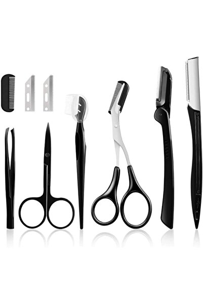 Yelajoy 9 PCS Eyebrow Razor Kit Trimming Tools Set with Storage Bag