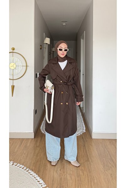 NİLNUR MODA معطف نسائي مبطن بأزرار من الموسم الجديد