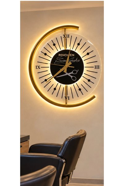 Novacraft designer İSME ÖZEL LED'Lİ&ŞARJ'LI DUVAR SAATİ