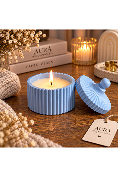 OEM Αρωματικό κερί Bleu Céleste 80γρ. κερί – κεραμικό δοχείο με καπάκι |   Αύ...