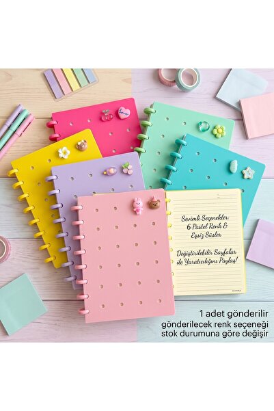 bakgelal Crotus Çok Renkli Delikli Diskli Defter