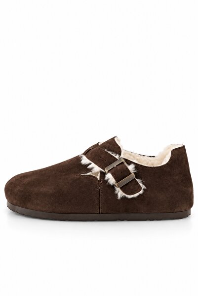 5in1Canpolat Brown Suede Sabo Shoes 24381
